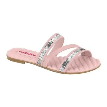 Sandalia infantil molekinha 2353.105- ROSA/PRATA