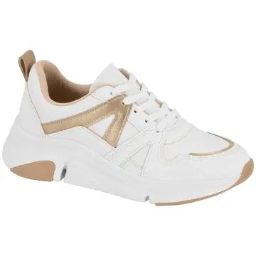 Tenis Fem. Modare 7401.102- BRANCO/ DOURADO 34/39