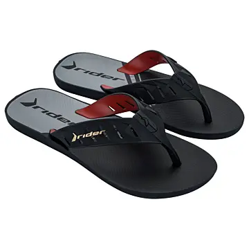Chinelo Masc. Rider Street Duo12505 - PRETO/VERMELHO/CINZA 37/44