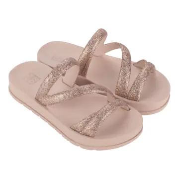 Chinelo Slide Inf. Zaxy Glitter 19008 - NUDE/ DOURADO 28/32