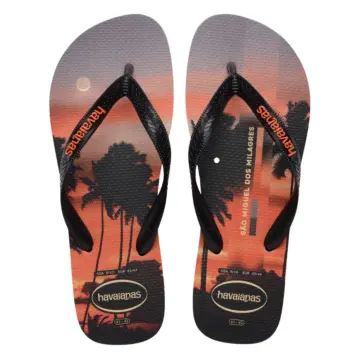 Chinelo Masc. Havaianas Top Surfer 4149971 -CINZA/PRETO/LARANJA- 37/44