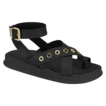 Sandália Femina moleca 5556.104 ( 12 Pares X R$ 59,90 ) 34/39-PRETO 1