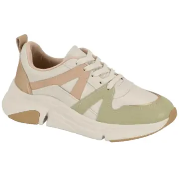 Tenis Fem. Modare 7401.102 ( 12 X R$114,90 ) - BRANCO OFF/ VERDE  34/39 1