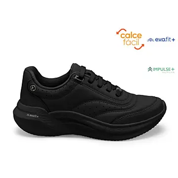 Tênis Fem.Kolosh E0561 ( 9 Pares X R$ 132,90 )34/39-PRETO 1